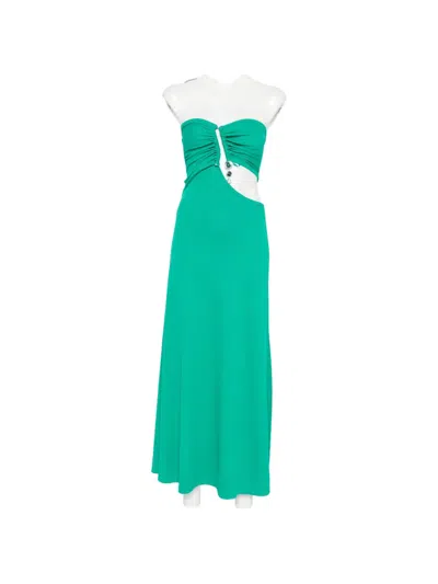 Christopher Esber Womens Droplet Crystal Strapless Stretch-jersey Maxi Dress Malachite In Green