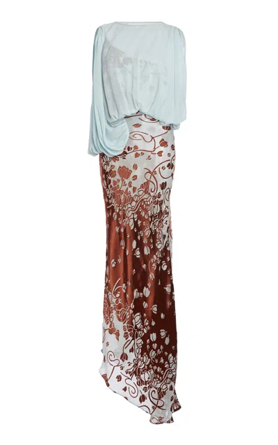 Christopher Esber Cumulous Burnout Maxi Dress In Brown