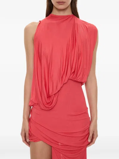 Christopher Esber Cumulus Draped Asymmetric Mini Dress In Pink