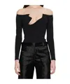 Christopher Esber Curved Knit Long-sleeved Top In Black