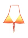 Christopher Esber Cusa Gradient-effect Charm-detail Bikini Top In Orange