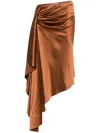 Christopher Esber Cusco Silk Midi Skirt In Brown