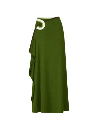 Christopher Esber Cut-out Asymmetric Skirt In Green