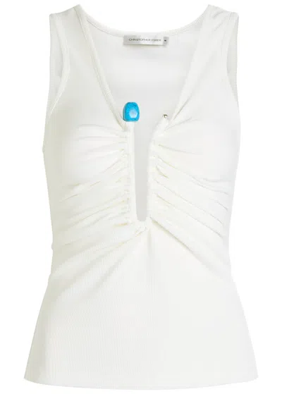 Christopher Esber Cut-out Jersey Tank In White