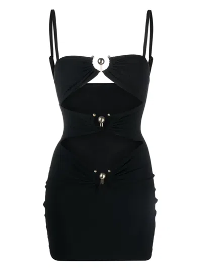 Christopher Esber Cut-out Mini Beach Dress In Black