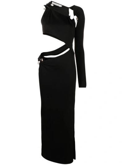 Christopher Esber Cut-out One-shoulder Long Dress In Black