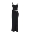 Christopher Esber Womens Black Ruched Orbit Slit Stretch-jersey Maxi Dress In Black