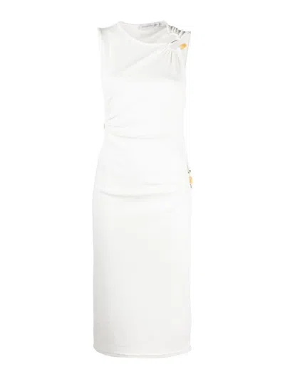 Christopher Esber Cut-out Ribbed Midi Dress In White
