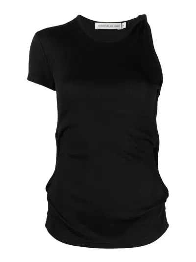 Christopher Esber Cut-out Ribbed Top In Black