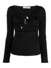 Christopher Esber Black Callisto Gathered Cut-out Top In Black