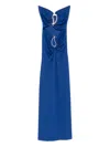 Christopher Esber Paisley Disconnect Gathered Maxi Dress In Blue