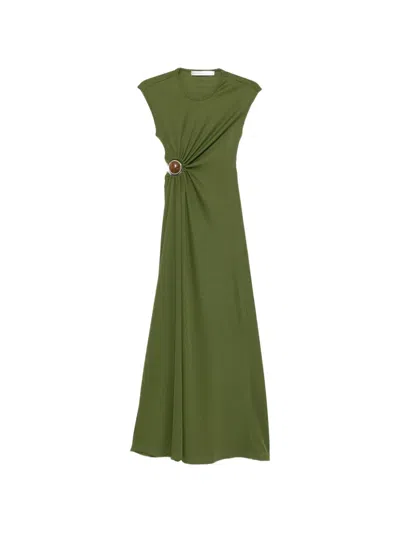 Christopher Esber Cut-out Ring-detail Maxi Dress In Green