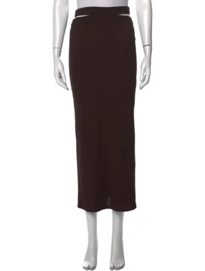 Pre-owned Christopher Esber Cutout Accent Midi Length Skirt In Brown