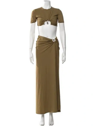 Pre-owned Christopher Esber Cutout Accent Skirt Set In Green