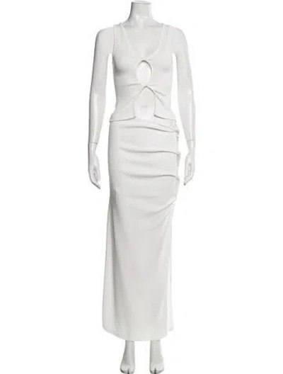 Pre-owned Christopher Esber Cutout Accent Skirt Set In White