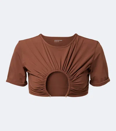 Christopher Esber Cutout Bikini Top In Brown