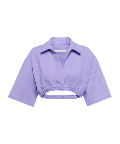 Christopher Esber Cutout Cropped Top In Purple