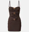Christopher Esber Cutout Embellished Ring-detail Minidress In Brown