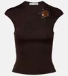 Christopher Esber Cutout Gathered Top In Brown