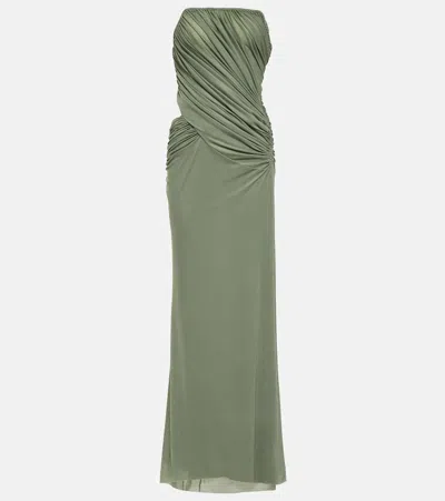 Christopher Esber Cutout Jersey Maxi Dress In Green