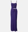 Christopher Esber Cutout Ruched Maxi Dress In Purple