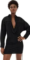 Christopher Esber Deconstruct Denim Cummerbund Shirt Black In Black
