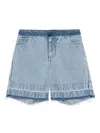 Christopher Esber Womens Indigo Mid-rise Raw-hem Denim Shorts
