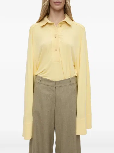 Christopher Esber Deconstruct Long-sleeve Polo Shirt In Yellow