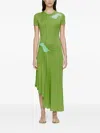 Christopher Esber Delphin Lace-panelled Midi Dress In Green