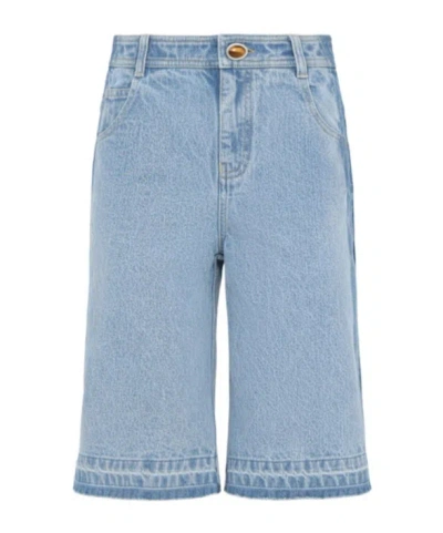 Christopher Esber Denim Shorts With Belt Loops In Blue