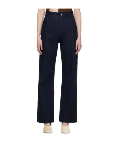 Christopher Esber Denim Trousers With Belt Loops In Blue