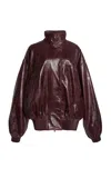 Christopher Esber Devon Leather Bomber Jacket In Burgundy