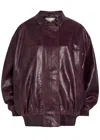 Christopher Esber Devon Leather Bomber Jacket In Burgundy