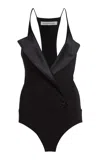 Christopher Esber Didion Satin Contrast Jersey Bodysuit