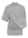 Christopher Esber Distort Draped T-shirt In Gray