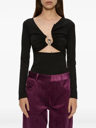 Christopher Esber Diverge Droplet Long-sleeve Top In Black