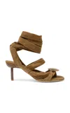 Christopher Esber Doma Stoned Crossover Suede Wrap Heel