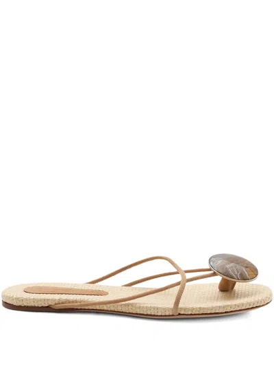 Christopher Esber Doma Stoned Flat Sandals In Neutral