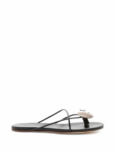 Christopher Esber Doma Stoned Multi-strap Sandal Flats In Black