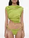 Christopher Esber Draped Asymmetric T-shirt In Green