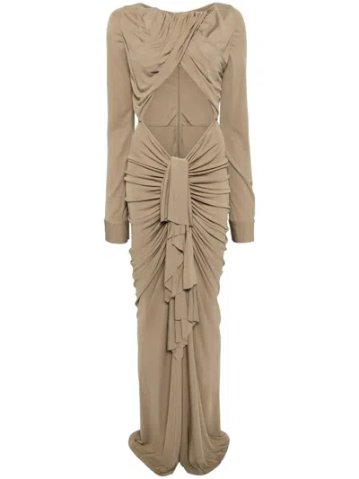 CHRISTOPHER ESBER DRAPED BOAT-NECK DRESS