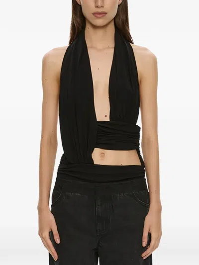Christopher Esber Draped Cut-out Top In Black
