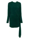 Christopher Esber Draped Extension Dress Asymmetric Hem In Grün