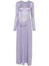 Christopher Esber Ribbed Cowl Hip Dress Lavender In Lavender - Lavender