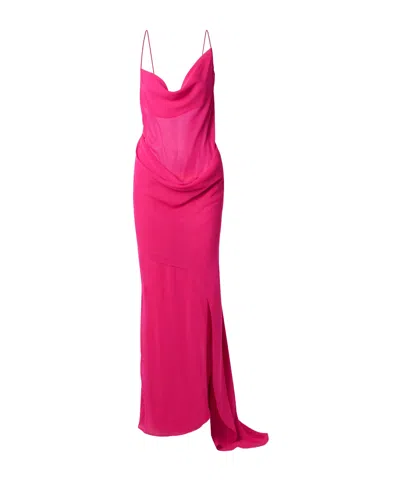 Christopher Esber Draped Halter Dress In Pink