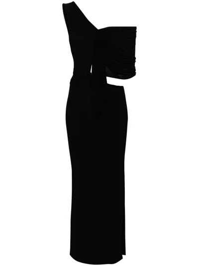 Christopher Esber Draped Halterneck Maxi Dress In Black