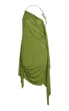 Christopher Esber Draped Jersey Mini Dress In Green