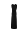 Christopher Esber Plunging Fusion Ruched T-back Gown In Black