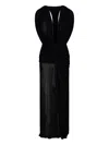 Christopher Esber Ripple Drape Asymmetric Gown In Black