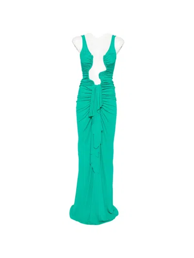 Christopher Esber Draped Maxi Dress In Green